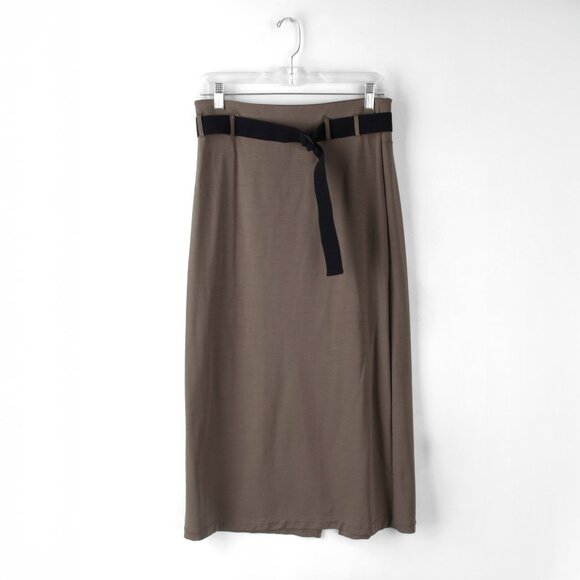 EPOQUE EVOLUTION Belted Pocket Skirt Straight Pencil Taupe M - Picture 1 of 6
